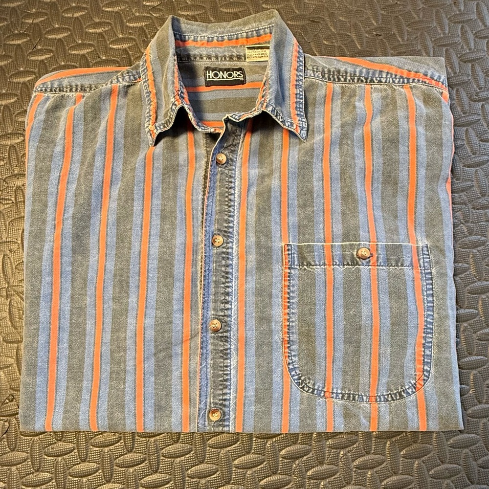HONORS Men's Vintage Casual Multi-Striped Shirt Size XL